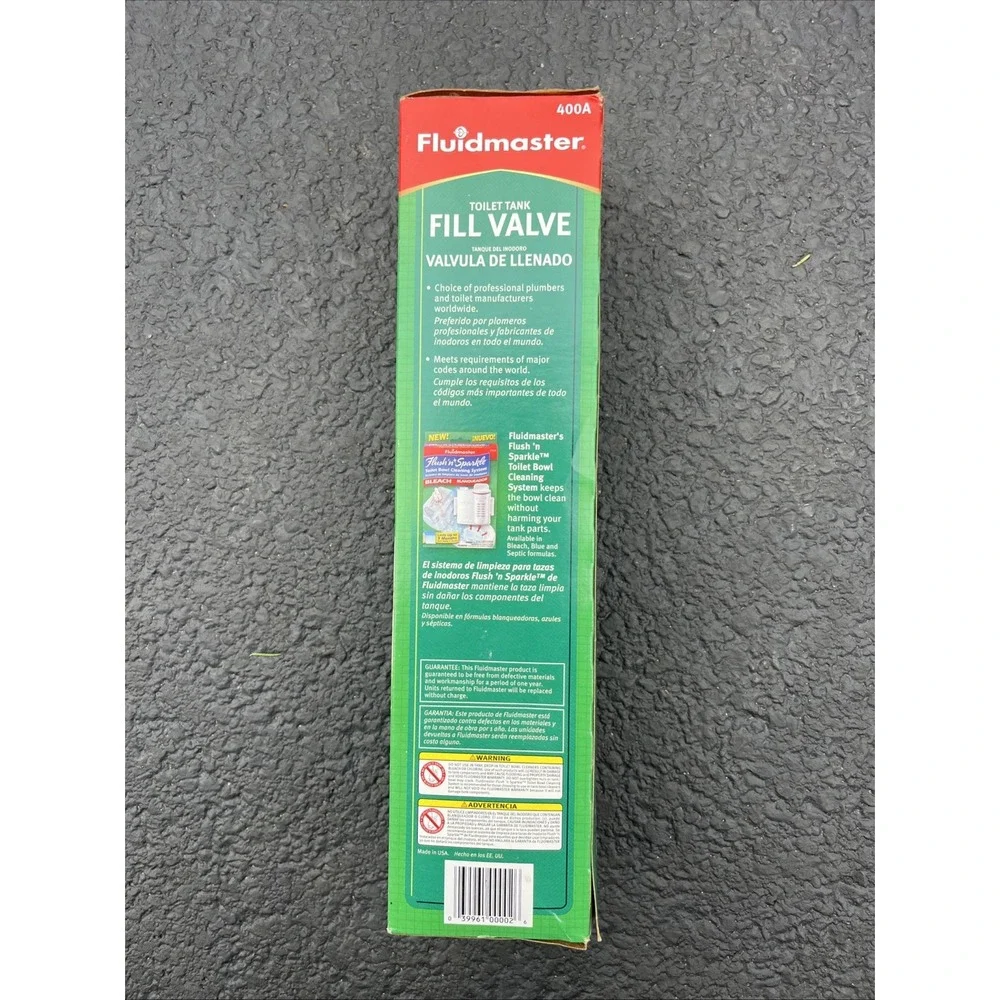 Fluidmaster 400A Universal Toilet Fill Valve Kit -‎ Easy To Install - New In Box